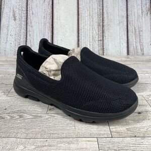 Skechers Shoes Womens 8 Black Go Walk 5 Goga Mat Comfort Slip On Sneakers